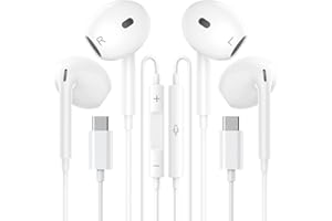 ENERGIEMAX 2PC USB C Kopfhörer/iPhone 16 Kopfhörer kabelgebunden mit Mikrofon und Lautstärkeregler, HiFi Stereo Ohrhörer/Apple Kopfhörer mit Kabel für iPhone 16/15/Galaxy S23/iPad Pro/Google Pixel/Xiao-mi usw