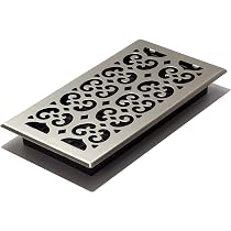 Decor Bodenregister Mit Scroll-Design – 35,6 Cm, Geriebenes Bronze | Rostfreier Dämpferkörper | Einfach Zu Installieren & Langlebig