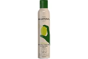 Mantova Organic Extra Virgin Olive Oil Spray | Cold-Pressed Cooking Spray for Frying, Baking, Roasting & Salads, High Smoke Point, GMO Free, Cholesterol-Free, No Propellant | 200ml