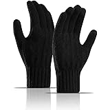 BINXWA Guanti unisex invernali caldi per cellulare, guanti touch, in lana spessa, con polsini elastici, adatti per sport inve