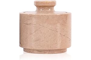 MARBLOUS KRAFTS Verona - Sale in marmo con coperchio, 7,6 cm, per sale e sale