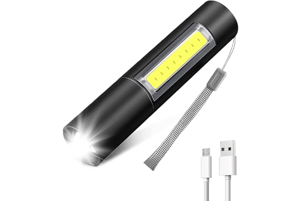 flintronic Mini Lampe de Poche, Lampe Torche LED Rechargeable, Mise au Point Réglable, avec 3 Modes d'éclairage, 300 Lumens, étanche, pour Camping Randonnée Urgence Inspection Réparation