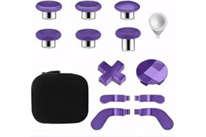TOPCHANCES Replacement Thumbsticks for Xbox Elite Series 2 Controller Accessory Kit with 6 Joysticks, 4 Paddles, 2 D-Pads, 1 Adjustment Tool (Purple)