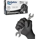 Dolphin Siyah Nitril Eldiven Pudrasız Kalın 100l&uuml; Paket L