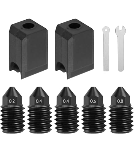 Yuyuemi Verwisselbare hotend-set voor Bambu Lab A1/A1 Mini, snelle montage, vervangbare 0,2/0,4/0,6/0,8 mm spuitmond van gehard staal met hoge doorvoer, 3D-printeronderdelen, 0,4 mm