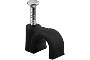 goobay 64679 Kabelschelle 100er Set / Kabelhalterung zur Kabel Befestigung bis zu 6mm Durchmesser / Kabelklemme mit Nagel für Wand, Türrahmen, Ecken und Aufputz / 100 Stück / Schwarz