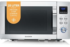 SEVERIN 4-i-1 mikrovågsugn ”Crispy Wave”, varmlufts funktion upp till 230 °C, varmluftsfritös, mikrovågsugn, ugn & grill, 95