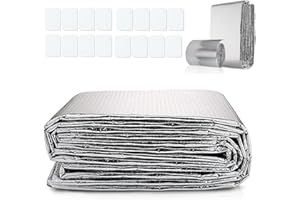 Dhqkqg Aislante Termico Reflexivo,5m x 0.6mx 3.5mm Rollo Aislante Termico,Rollo de Aislamiento de Aluminio con 16 Piezas de Pegamento,Lámina Reflectora de Radiador para Paredes, Suelos, Techo