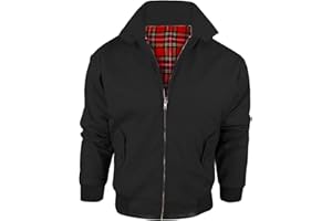 MyShoeStore Kids Vintage Harrington Jacket 100% Original British Made Unisex Boys Girls Childrens Classic Retro Scooter 1970'S Winter Check Bomber MOD Skin Tartan Lining Burgundy Navy Black Coat Top