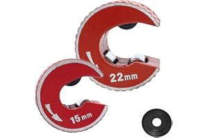 XIHXWL Pipe Cutter Set 15mm and 22mm, Copper Pipe Slice Tube Cutter with Durable Zinc Alloy Body, Compact Pipe Cutting Tool for Plumbing and Heating Pipes