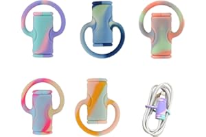 SAVITA 5pcs Data Cable Protector, Silicone Cord Saver Cute Silicone Data Cable Winder 2 In 1 Data Cable Protector Anti-Break Data Cable Protective Cover (Colorful)
