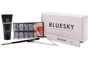 Bluesky Kit de vernis à ongles Gum Gel pour extensions rapides, ensemble complet pour débutants, double forme d'ongle, repousse-cuticules, lime à ongles, applicateur de pinceau, transparent, 60 g