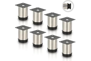 ‎SONNEWELT Sonnewelt 8er Set Möbelfüße | Hochwertige Edelstahl Möbelfuss | 80mm Verstellbare für individuelle DIY-Möbel | Möbelbeine Küchenschränke Edelstahl runde Schrankfüße