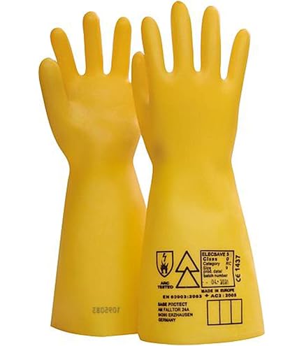 Guanti Elettroisolanti Secura RELSEC-5, Classe 0 (5 KV), In Lattice, 10 Paia, Colore Giallo – EN60903 - 5
