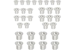 Aoyswuz 32 Piezas Marcadores de Clavija 6mm/8mm/10mm/12mm Herramienta de Alineación de Espiga, Sólido Puntos de Marcado de Clavijas Redondas para Trabajar la Madera