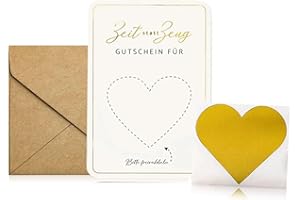 ELKUAIE Rubbelkarten, Rubbelaufkleber mit Karten und Umschlägen, goldene Rubbelkarten mit Liebe, Rubbelkarten-Tags zum selber schreiben, Rubbelkarten-Set werden als Geburtstagskarten, Einladungskarten, Kreati