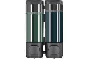 Dispensador de champú y acondicionador, dispensador de ducha modunful de 2 cámaras, dispensador de champú sin taladro, para ducha, montado en la pared, dispensador de champú y acondicionador para baño