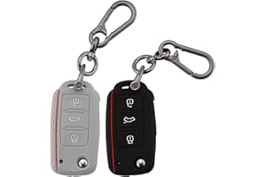 ‎ERMWALR ERMWALR Auto-Schlüsselanhänger-Abdeckung mit Schlüsselanhänger für VW, 3 Tasten, Silikon-Schlüsselgehäuse, passend für VW Volkswagen Tiguan Passat Golf Polo Beetle Jetta Touran, 2 Stück (Vlw-3S-BG)