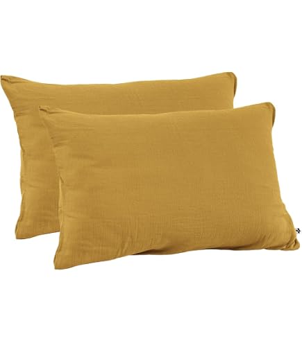 Taie D'oreiller 50x70 Cm En Gaze De Coton Floral - Imprimé Terre De Nuit - Douce Et Confortable