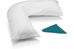 EGYPTO Orthopaedic V Pillow with pillowcase – Soft & Breathable – Anti-Allergy V Shaped Pillows for Neck & Back Support – Nursing, Pregnancy & Post Surgery Support Triangle Pillow (Teal)