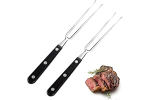Köttgafflar, 2 st | 27 cm lång serveringsgaffel i rostfritt stål med plasthandtag slitstark tvådelad köttgaffel för grill kök kalkon