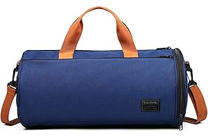 FANDARE Damen Reisetaschen Herren Klassische Sporttaschen Handgepäck Weekender Umhängetasche Weekender Übernachtung Kliniktasche Schwimmtasche Trainingstasche Tote Bag mit Schuhfach Blau B