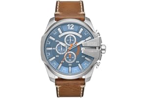 Diesel męski zegarek z serii Mega Chief, mechanizm chronografu ze skórzanym paskiem