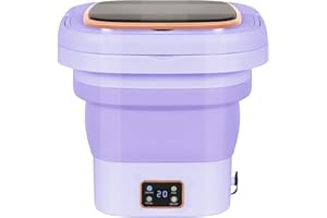 CALISTOUK 9L Lavadora de Ropa Interior, Mini Lavadora Portátil Plegable, Lavadora Automática Pequeña, Lavadora de Viaje para acampar, casas de solteros, pisos de estudiantes