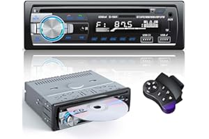 Radio Coche Bluetooth CD DVD, CENXINY RDS/FM Autoradio Bluetooth 5.0 Llamadas Manos Libres Radio Coche 1 DIN con 2 USB/AUX/SD/Reproductor MP3