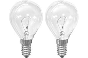 EVOGES Lot de 2 ampoules de four à vis E14 40 W - Résistantes à la chaleur - 300 °C - Blanc chaud - Compatible avec Bosch, NEFF, Siemens, Zanussi
