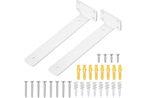 SYBDXJ Soporte para estante, 2 piezas Soporte para estante flotante, soporte para estante invisible, soporte para estante, soporte para estante, soporte para estante de pared - blanco/25 cm