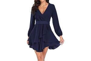 DEARCASE Donna Abito Elegante da Donna retrò A Tinta Unita Floreale Maniche Corte Casuale Estate Cocktail Evening Party Abiti da Sera con Cinturini in Vita