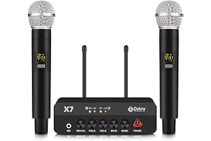 D Debra Audio Pro X7 Système de Microphone sans Fil UHF avec Double Micro à Main avec entrée Optique et coaxiale, Compatible avec Les Haut-parleurs Actifs, la télévision, pour Le karaoké à Domicile