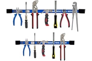 PrimoCraft 2x Magnet Werkzeugleiste 65 und 50 cm - Werkzeug Magnetleiste 2er Set extra starke Wand Magnetschienen inkl. Montagematerial Karbon Stahl Magnethalter