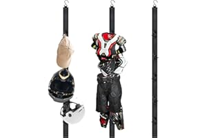 Prmape Soporte para Equipo de Hockey, Perchero de Hockey con 5 Ganchos, Organizador Equipo Hockey para Casa, Camping, Viajes y Almacenamiento de Material Deportivo