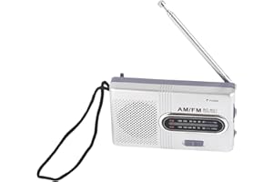 SERLIUM Portable Digital Radio ABS AM FM Radio Long 5W Speaker Lasting Pocket Transistor Radio with Earphone Jack for Home Outdoor Silver Gray(#2)