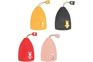 LEFSDVF 4 Pcs Keycase for Men Women, Cute Car Keycase Creative Pull Type Key Cover Key Case Car Key Protective Cover, PU Key Bag Pull Out Key Sleeve Cartoon Key Organiser for Storing Keys