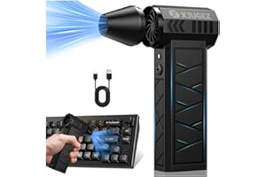 XJUGEZ Aria Compressa Elettrico Potente,150000RPM Elettrico Rimuovi Polvere Senza Fili con LED,4 Velocità Air Duster come Canned Air Pulizia PC&Bomboletta Aria Compressa per Auto,Tastiera