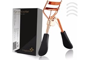 Eyelash Curler with 4 Refill Pads Rose Gold Designed for No Pinching or Pulling Just Dramatically Curled Eyelashes & Lash Line in Seconds by Majestik+