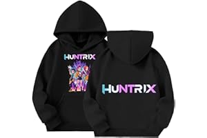Générique Sweat à Capuche Fille K-Kpop Demons Hunters Merch Imprimés K-Pop D-Demon Hunter Huntrix Huntr/X Rumi Mira Zoey Pull à Manches Longues Witch Hauts Décontractés Hoodie