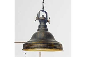 bamyum Ulmete Vintage Metal Lámpara de Techo Antik 30 cm de Diámetro Bombilla E27 Retro Colgante