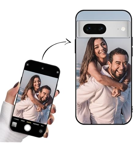 ZYLLER Personalisierte Leder-Hülle Für Google Pixel 7a – Mit Kartenfach, Ständerfunktion & Eigenem Foto/Text