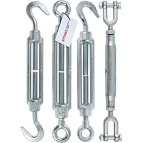 Accessori Esterni Tenditore Corda In Acciaio Inox M6 - Con Gancio E Occhiello | 2 Pezzi Per Tende E Stendibiancheria Tenditore Corda Acciaio Inox - Foto 5