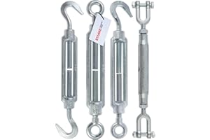 Seilwerk STANKE M16 Spannschloss Haken-Haken verzinkt Spannschraube Spanner für Drahtseil 170 mm