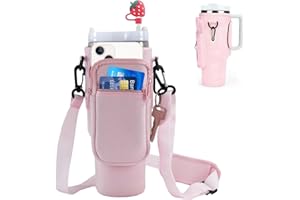 Mailfull Borsa Porta Bottiglia d'Acqua per Stanley Cup 40oz Portabottiglie d'Acqua con Scomparto per Cellulare e Portachiavi Tracolla Regolabile Cup Accessori per Escursioni Viaggi Campeggio