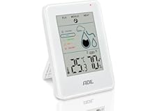 ADE Digitales Hygrometer innen mit Schimmelalarm | Feuchtigkeitsmessgerät mit Thermometer | großes LCD-Display | weiß