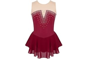 Kaerm Body da Pattinaggio Artistico Bambina Leotard da Balletto Senza Maniche Tuta Vestito da Danza Moderna Latino Ragazze Vestiti da Ballerina Abiti da Ballo Ballet