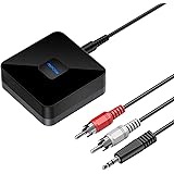 Mpow Bluetooth Empfänger, Bluetooth Audio Adapter für Heim Auto Lautsprechersystem, Musikstreaming-Soundsystem, Bis zu 15 Stunden, Bluetooth Adapter für Lautsprecher, Kopfhörer