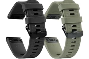 aceyoon Pasek do zegarka Garmin Quatix 7 pro / Fenix 7/7 Pro/6/6 Pro/5/5 Plus, Quickfit 22 mm do zegarka Garmin Instinct/Forerunner 935 945 / Approach S60 S62/Descent G1, Große, Silikon, Bez kamieni