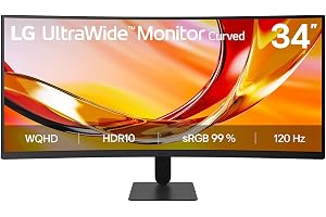 LG UltraWide™ 34U601B-B 34 Zoll 21:9 Curved WQHD VA Monitor, 120Hz, HDR10, AMD FreeSync Premium, 99% sRGB, 1x HDMI 2.0, 
